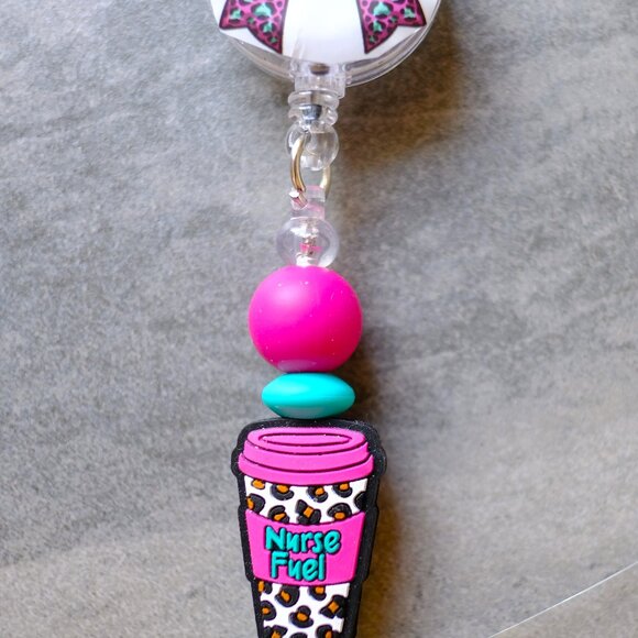 Fun Beaded Badge Reels, Handmade, retractable, clip, nurse, teacher, holder - Picture 3 of 3